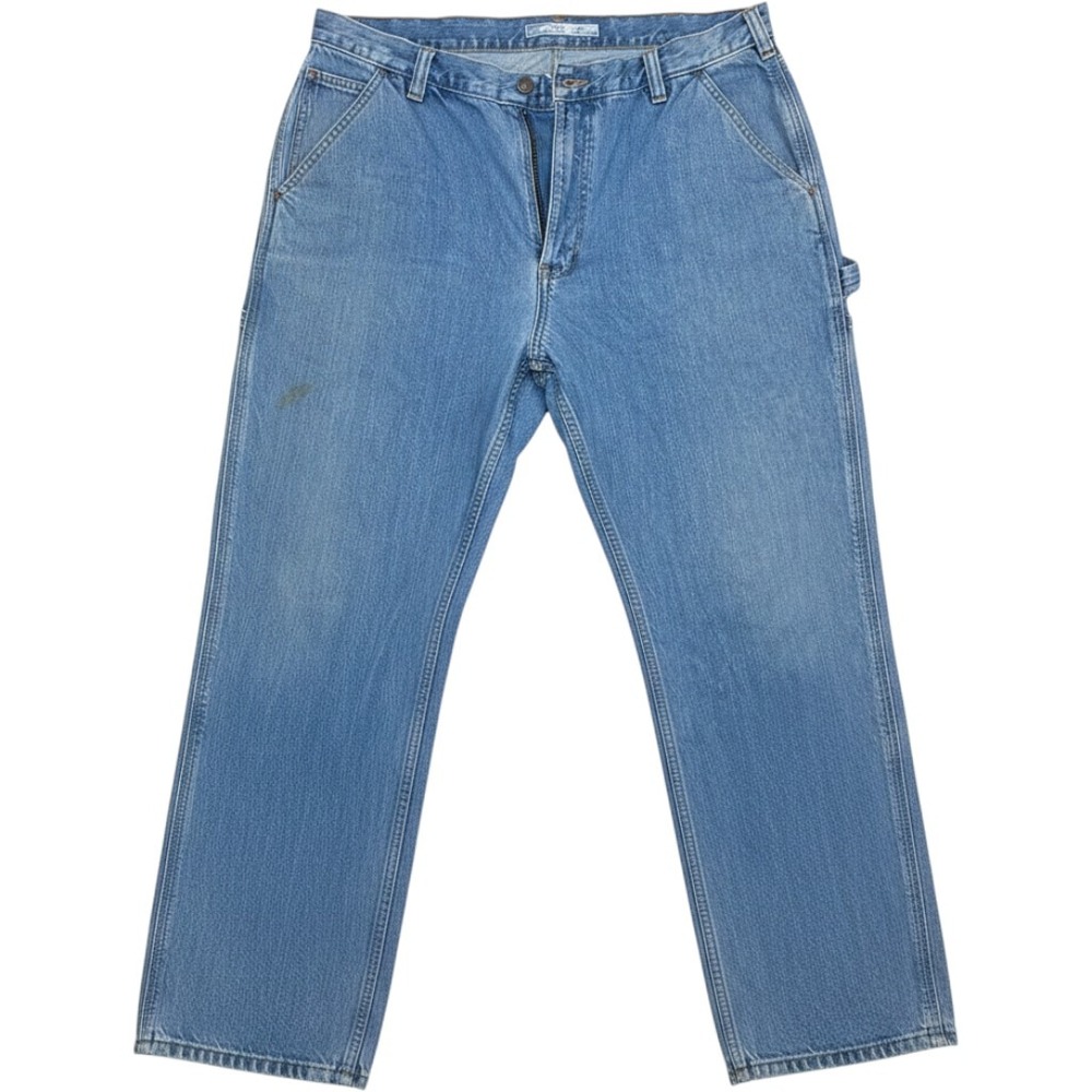 Carhartt Loose Fit Carpenter Jeans Light Wash Denim Blue 38x30 Mens Pockets